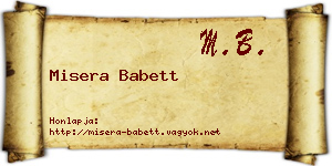 Misera Babett névjegykártya